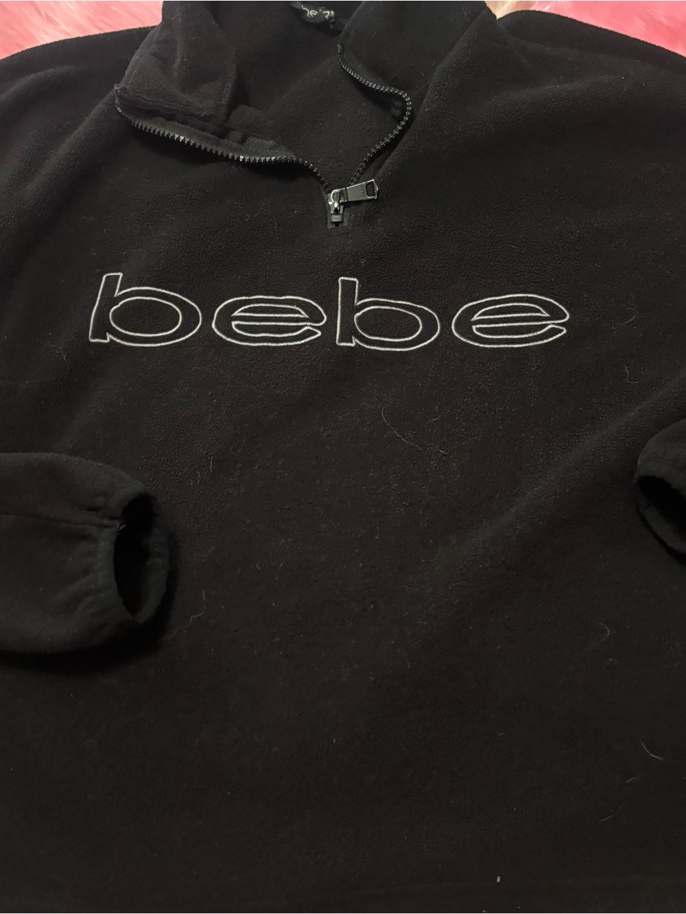 Y2K bebe Black Half-Zip Fleece Pullover